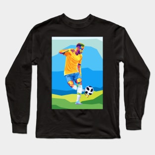 neymar jr pop art Long Sleeve T-Shirt